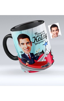 Kişiye Özel Host Karikatürlü Siyah Kupa Bardak - 1 Kişiye Özel Host Karikatürlü Siyah Kupa Bardak - 1