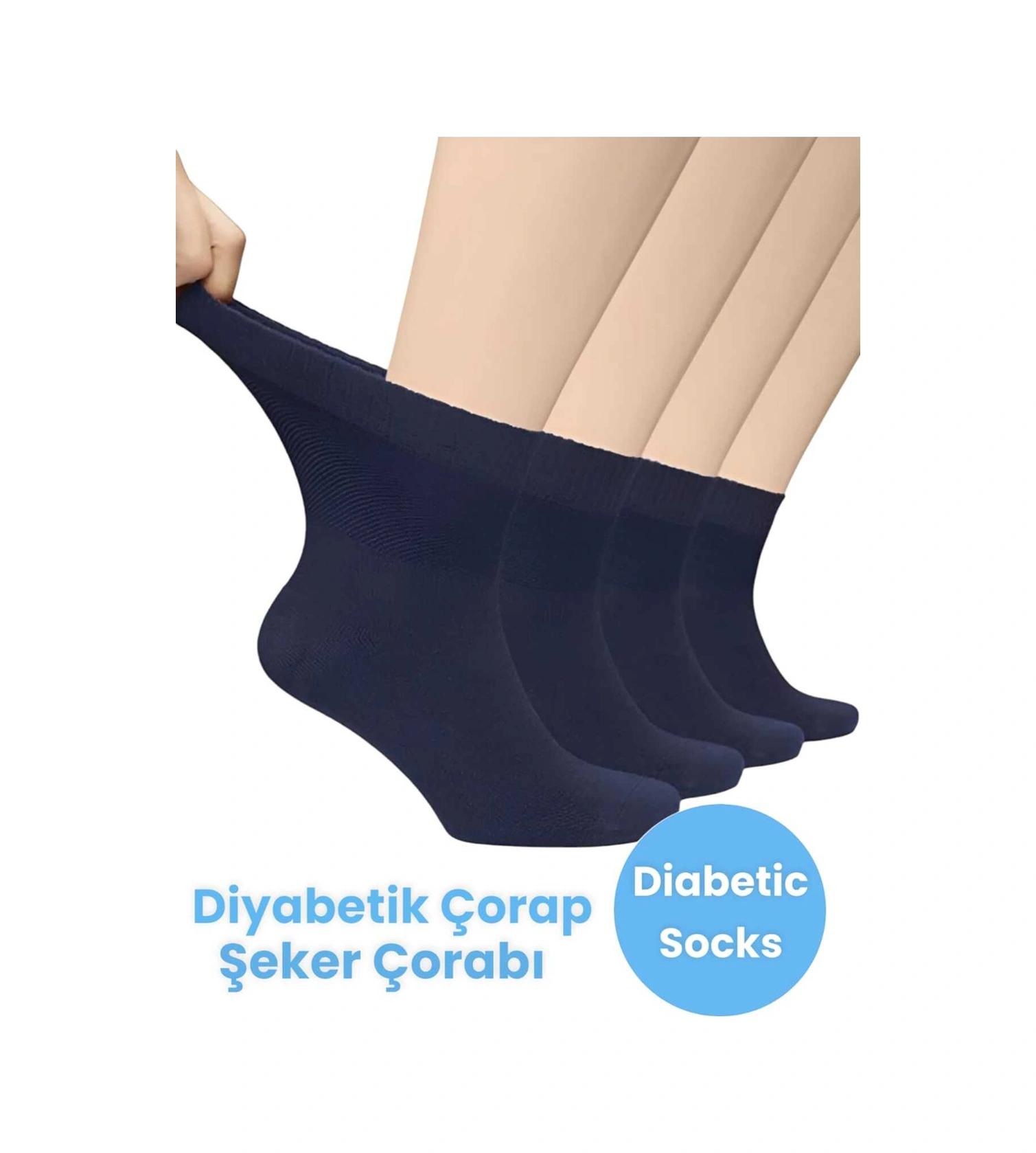 Tezzgelsin Unisex 4'lü Pamuklu Çorap Şeker Çorabı Çorabı Koku Önleyici Çorap Lacivert