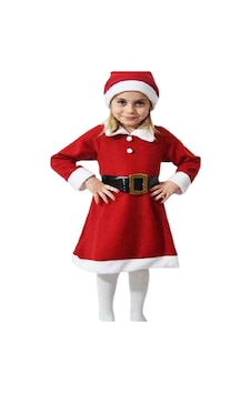Cebeci Noel Baba Kız Çocuk Kostüm Kırmızı Cebeci Noel Baba Kız Çocuk Kostüm Kırmızı