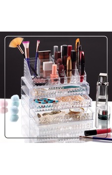 Blackstone Krc-023 3 Parça Çekmeceli Diamond Makyaj & Takı Organizer Mika Kristal Plastik 16 Bölme 13.5x23x19cm Blackstone Krc-023 3 Parça Çekmeceli Diamond Makyaj & Takı Organizer Mika Kristal Plastik 16 Bölme 13.5x23x19cm