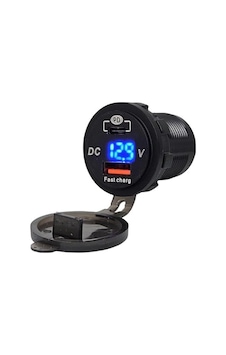 Babarvy Voltmetreli Type-c Ve Usb Girişi Kapaklı Beyaz Babarvy Voltmetreli Type-c Ve Usb Girişi Kapaklı Beyaz