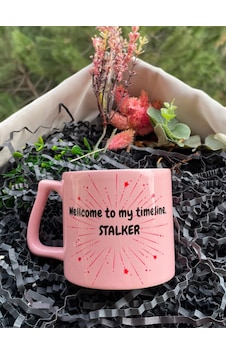 Pembe Kupa, Eğlenceli Kupa Bardak, Welcome To My Timeline Stalker Beyaz Pembe Kupa, Eğlenceli Kupa Bardak, Welcome To My Timeline Stalker Beyaz