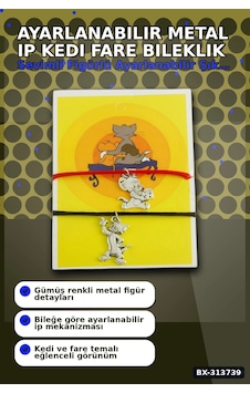 Bay Ayarlanabilir Metal İp Kedi Fare Bileklik 1 Adet - Asansörlü Bijuteri Aksesuarı Bx-313739 Najmaddin Standart Bay Ayarlanabilir Metal İp Kedi Fare Bileklik 1 Adet - Asansörlü Bijuteri Aksesuarı Bx-313739 Najmaddin Standart