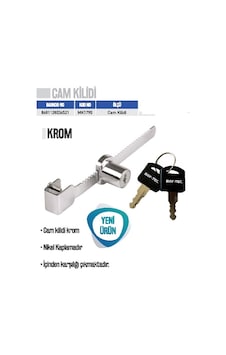 Bay-tec Cam Kilidi Sürgülü Krom 2 Anahtarlı