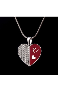 Feelings Harfli Taşlı Kalp Kadın Çelik Kolye Takı Kişiye Özel Hediyelik Aksesuar Siyah - Gri Feelings Harfli Taşlı Kalp Kadın Çelik Kolye Takı Kişiye Özel Hediyelik Aksesuar Siyah - Gri