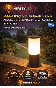 Econa Ecn-5033-s Bahçe Set Üstü Armatür 29cm, Abs Gövde, Siyah, E27 Duy, Dış Mekan Aydınlatma Diğer Econa Ecn-5033-s Bahçe Set Üstü Armatür 29cm, Abs Gövde, Siyah, E27 Duy, Dış Mekan Aydınlatma Diğer