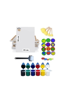 Çocuklar Için Etkinlik Seti, Parmak Boyası, Ponpon Eva Baskı 35x50 Tuval Rulo Fırça Yıkanabilir Çocuklar Için Etkinlik Seti, Parmak Boyası, Ponpon Eva Baskı 35x50 Tuval Rulo Fırça Yıkanabilir