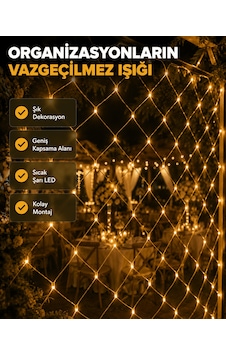 Tek Led Ağ Işık Dekoratif File Aydınlatma Balkon Oda Ve Bahçe Süsleme Yeni Nesil Najmaddin