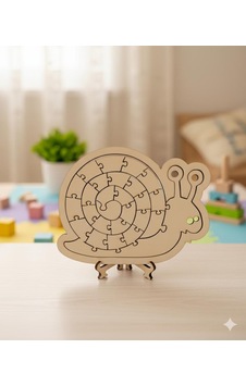 Ahşap Salyangoz Puzzle 0-3 Yaş - Hayvanlar Cenneti