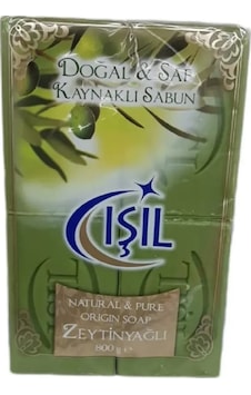 Işıl Zeytinyağlı Doğal Saf Kaynaklı Katı Sabun 4 x 200 G