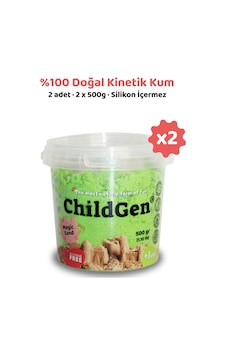Doğal Kinetik Oyun Kumu 2x500gr - Yeşil Doğal Kinetik Oyun Kumu 2x500gr - Yeşil