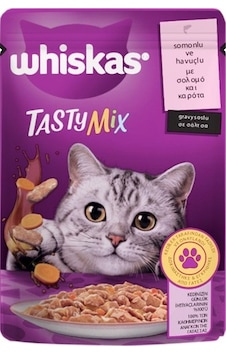 Whiskas Tastymix Somon & Havuçlu Yetişkin Kedi Maması 28 x 85 G