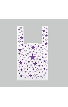 Eczane Hediyelik & Alışveriş Poşeti Yıldız Desenli Atlet Tipi Bio Poşet 20 x 30 CM 250 Adet