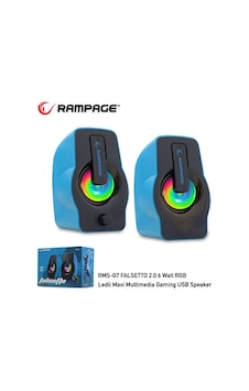 Rampage Rms-g7 Falsetto 1+1 6 W Usb 5v Rgb Ledlı Mavi Hoparlör Rampage Rms-g7 Falsetto 1+1 6 W Usb 5v Rgb Ledlı Mavi Hoparlör