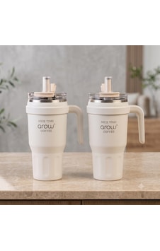 Taşıma Kulplu Pipetli Termos 1000ml Beyaz Taşıma Kulplu Pipetli Termos 1000ml Beyaz