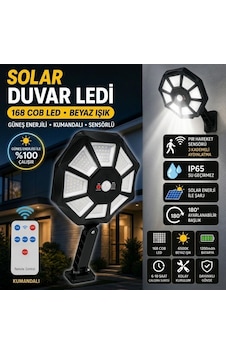 168b Solar Led Büyük Dış Mekân Lambası, Hareket Sensörlü, Kumandalı, 3 Modlu Ultra Parlak Cob Işık, Su Geçirmez Kablosuz Duvar Apliği 5570 Diğer 168b Solar Led Büyük Dış Mekân Lambası, Hareket Sensörlü, Kumandalı, 3 Modlu Ultra Parlak Cob Işık, Su Geçirmez Kablosuz Duvar Apliği 5570 Diğer