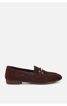 Yaya Kadın Kahverengi Süet Tokalı Zımba Detaylı Loafer Yaya Kadın Kahverengi Süet Tokalı Zımba Detaylı Loafer
