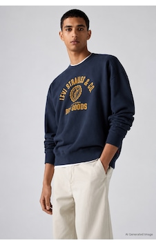 Levi's Erkek Relaxed Fit Baskılı Lacivert Sweatshirt-005pk-0013 Levi's Erkek Relaxed Fit Baskılı Lacivert Sweatshirt-005pk-0013