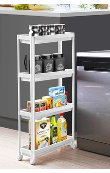 Sev Plastik 4 Katlı Tekerlekli Organizer Diktördgen Raf Ünitesi Beyaz Çok Renkli Sev Plastik 4 Katlı Tekerlekli Organizer Diktördgen Raf Ünitesi Beyaz Çok Renkli
