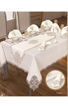26 Parça Elegant Linen Krem-gold 12 Kişilik Supla Runner Çeyizlik Zarif Masa Takımı 26 Parça Elegant Linen Krem-gold 12 Kişilik Supla Runner Çeyizlik Zarif Masa Takımı
