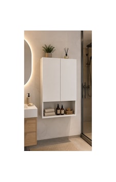 Line Banyo Dolabı 60 Cm Çift Kapaklı 3 Raflı Duvar Tipi Banyo Dolabı Beyaz Beyaz Line Banyo Dolabı 60 Cm Çift Kapaklı 3 Raflı Duvar Tipi Banyo Dolabı Beyaz Beyaz