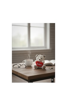 Şişme Ayıcık Anahtarlık Aksesuar Ekru Love Kalpli 13cm Ekru - 825820611 Ekru