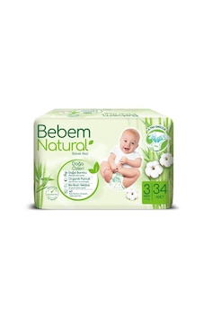 Bebem Natural Bebek Bezi 3 Numara Midi 34 Adet Bebem Natural Bebek Bezi 3 Numara Midi 34 Adet