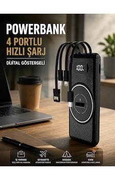 Hızlı Şarj Dijital Göstergeli Powerbankli Çoklu Şarj Özelliği Çok Renkli 79656752 Hızlı Şarj Dijital Göstergeli Powerbankli Çoklu Şarj Özelliği Çok Renkli 79656752