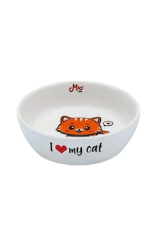 Seramik Kedi Mama Ve Su Kabı Kedi Desenli Seramik Kedi Mama Ve Su Kabı Kedi Desenli