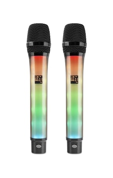 Profesyonel Kablosuz Uhf 2 Mikrofonlu Set Rgb - Siyah Wx-82 Profesyonel Kablosuz Uhf 2 Mikrofonlu Set Rgb - Siyah Wx-82