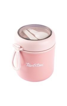 Tantitoni Paslanmaz Çelik Yuvarlak Kaşıklı Yemek Taşıma Kabı 530ml Pembe Pembe Tantitoni Paslanmaz Çelik Yuvarlak Kaşıklı Yemek Taşıma Kabı 530ml Pembe Pembe