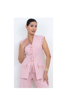 Dorne Moda Özel Seri Kruvaze Aksesuarlı Dantelli Abiye Pantolon Yelek Takım - Düğün - Mezuniyet - Ofis Şıklığı Pembe Pembe Dorne Moda Özel Seri Kruvaze Aksesuarlı Dantelli Abiye Pantolon Yelek Takım - Düğün - Mezuniyet - Ofis Şıklığı Pembe Pembe