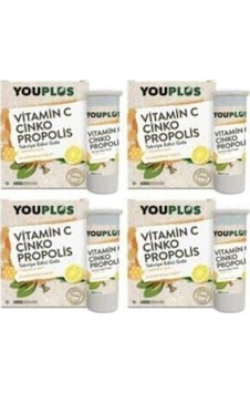 4 Adet Youplus Vitamin C,çinko,propolis Efervesan Tablet Takviye 4 Adet Youplus Vitamin C,çinko,propolis Efervesan Tablet Takviye