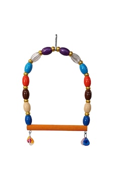 Renkli Boncuklu Ve Çanlı Muhabbet Kuşu Salıncağı 11-13.5 Cm Renkli Renkli Boncuklu Ve Çanlı Muhabbet Kuşu Salıncağı 11-13.5 Cm Renkli