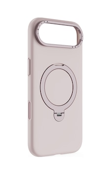 Apple Uyumlu iPhone 17 Air Kılıf M-safe Şarj Özellikli Metal Standlı Sıvı Silikon Lenyes Ck223 Kapak Pembe Pembe