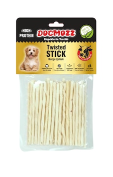 Dogmozz Premium Stick İnce Burgu Deri Çubuk Beyaz 100'lü Dogmozz Premium Stick İnce Burgu Deri Çubuk Beyaz 100'lü