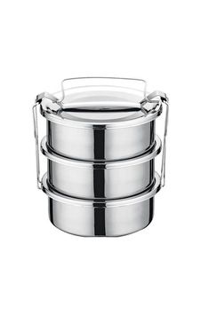 Ulutaş Isıtılabilir Sefertası 3 Katlı 16x8 Cm - Gri