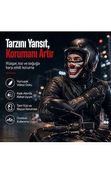 Unisex Palyaço Baskılı Balaklava Maske 1 Adet Tek Beden Viskoz Kask İçi Outdoor Motosiklet Maskesi 1 Siyah Unisex Palyaço Baskılı Balaklava Maske 1 Adet Tek Beden Viskoz Kask İçi Outdoor Motosiklet Maskesi 1 Siyah