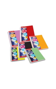 Tigra Neda 6+2 Seperatörlü Defter 5 Kareli 2 Çizgili 240 Yaprak Muhtelif Renkler