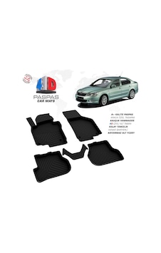 Skoda Octavia A5 4d Araca Özel Havuzlu Kauçuk Paspas 2008-2013