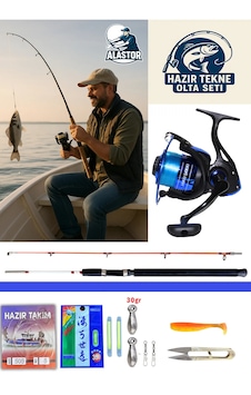 Alastor Hazır Tekne Olta Seti 5000 Lik Makine Ve 150 Cm Olta Kamı Alastor Hazır Tekne Olta Seti 5000 Lik Makine Ve 150 Cm Olta Kamı