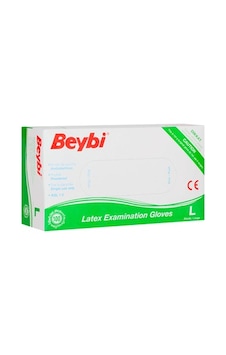 Beybi Lateks Pudralı (L) Large Beden Muayene Eldiven 100lü Paket