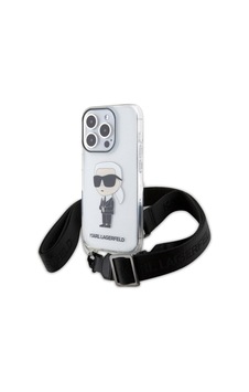 Apple Uyumlu iPhone 15 Pro Kılıf Karl Lagerfeld Lisanslı Boyun Askılı Karl İkonik Crossbody Şeffaf Apple Uyumlu iPhone 15 Pro Kılıf Karl Lagerfeld Lisanslı Boyun Askılı Karl İkonik Crossbody Şeffaf
