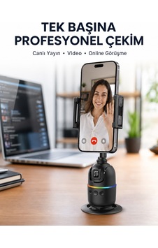 Canlı Yayın Ve Video Çekimleri İçin Otomatik Yüz Takipli Masaüstü Gimbal 360 Canlı Yayın Ve Video Çekimleri İçin Otomatik Yüz Takipli Masaüstü Gimbal 360