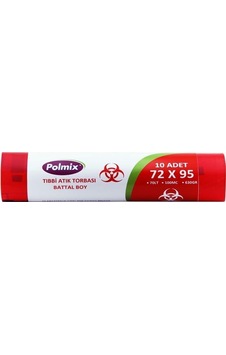 Polmix Battal Boy Atık Hastane Çöp Torbası Kırmızı 72 x 95 CM Polmix Battal Boy Atık Hastane Çöp Torbası Kırmızı 72 x 95 CM