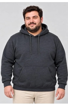 Zennamoda Erkek Battal Büyük Beden Üç İplik İçi Şardonlu Kapüşonlu Kanguru Cepli Kışlık Sweatshirt - Füme Zennamoda Erkek Battal Büyük Beden Üç İplik İçi Şardonlu Kapüşonlu Kanguru Cepli Kışlık Sweatshirt - Füme