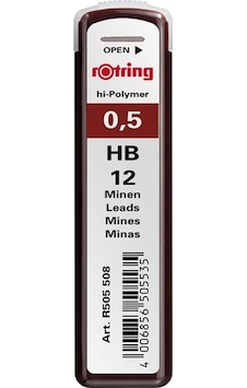 Rotring Hi-Polymer Kursun Kalem Ucu 0.5 Mm (2B) S0312630 Rotring Hi-Polymer Kursun Kalem Ucu 0.5 Mm (2B) S0312630
