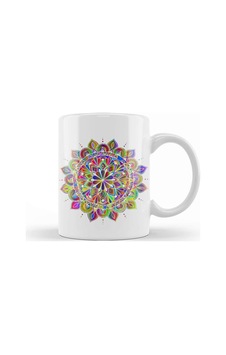 Mandala Renkli Hat Sanatı Kupa Bardak Porselen Karışık Mandala Renkli Hat Sanatı Kupa Bardak Porselen Karışık