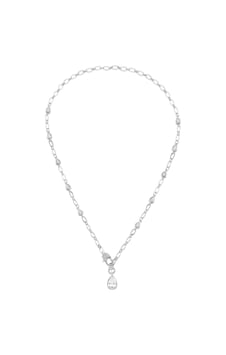 Damla Taşlı Rhodium Kolye Beyaz Damla Taşlı Rhodium Kolye Beyaz