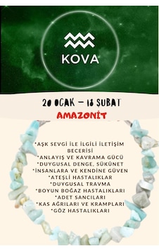 Gümüştel El Sanatları Sertifikalı Burç Taşı Kova Burcu Amazonit Taşı Bileklik Çok Renkli Gümüştel El Sanatları Sertifikalı Burç Taşı Kova Burcu Amazonit Taşı Bileklik Çok Renkli